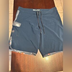 Billabong Men’s Dark Navy Swim Board Shorts with Pattern Trim